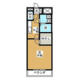 カーサ・プルチーノ 1Kの間取図画像