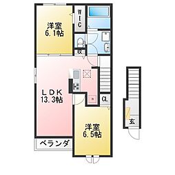 ベルクレイン 1Kの間取図画像