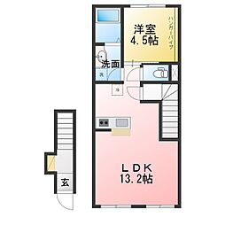 仮)東員町鳥取新築アパート 1LDKの間取図画像