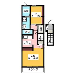 サニーセルシオ 1LDKの間取図画像