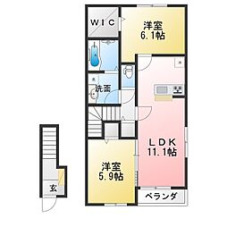 スプリングフィールド7A 2LDKの間取図画像