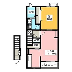 アビターレベッシェC 1LDKの間取図画像