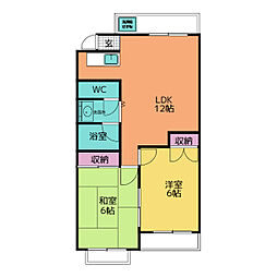 早美マンション 2LDKの間取図画像