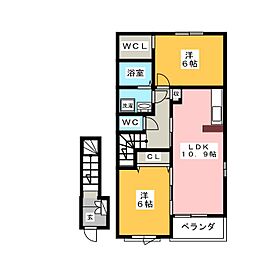 アイビーデールコートC 2LDKの間取図画像