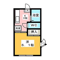 フォーヤングノムラ 1Kの間取図画像