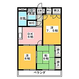 エンペラー堀 3DKの間取図画像