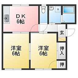 FRAGRANCEYUTA 2DKの間取図画像