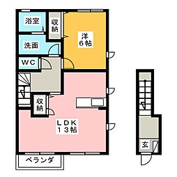 Wisteria 1LDKの間取図画像