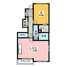 メモリー 1LDKの間取図画像