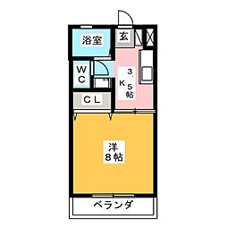 サトンパーク 1Kの間取図画像