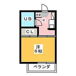 コスモハイツ 1Kの間取図画像