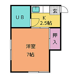 ホワイトホーム 1Kの間取図画像