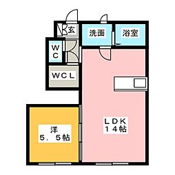 メゾンドペシエ 1LDKの間取図画像