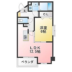 フラワーヒルズ 1LDKの間取図画像