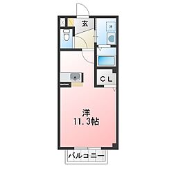 マルベリー1 ワンルームの間取図画像