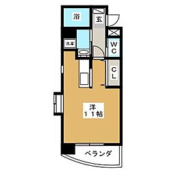 フラワーパーク ワンルームの間取図画像