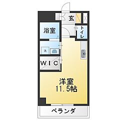 フラワーパーク ワンルームの間取図画像