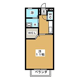 アトリオ市ケ坂 1Kの間取図画像