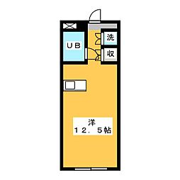 メゾンド・ヴェール 3階ワンルームの間取り