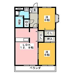エルセンチュリー21 2階2LDKの間取り