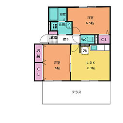 和み A 1階2LDKの間取り