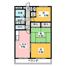 コンフォート悠とぴあ 4階3LDKの間取り
