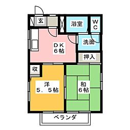 ブラティーク 2DKの間取図画像