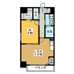 Maple利平治 1LDKの間取図画像