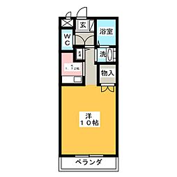 コッジィーコートフカタ 1Kの間取図画像