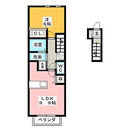 パラッツオ 1LDKの間取図画像