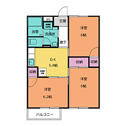 サニーヒルゴン 3DKの間取図画像