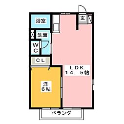 パセオローザ 1LDKの間取図画像