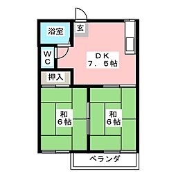 ロマンスハイツ 2DKの間取図画像