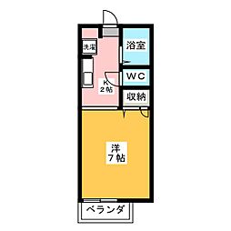 メゾンkonishiA 1Kの間取図画像