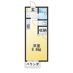メゾンkonishiA 1Kの間取図画像