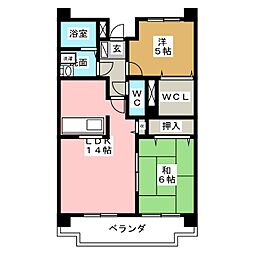 センチュリーハイランドイースト 2LDKの間取図画像