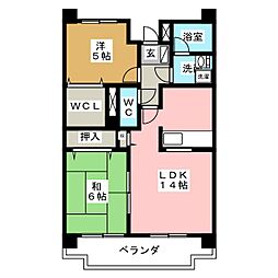 センチュリーハイランドイースト 2LDKの間取図画像