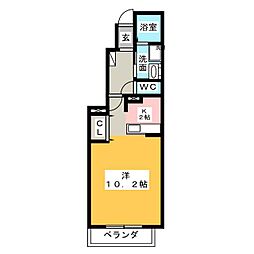 アイファインK 1Kの間取図画像