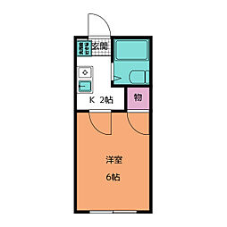 メゾンドフルール 1Kの間取図画像