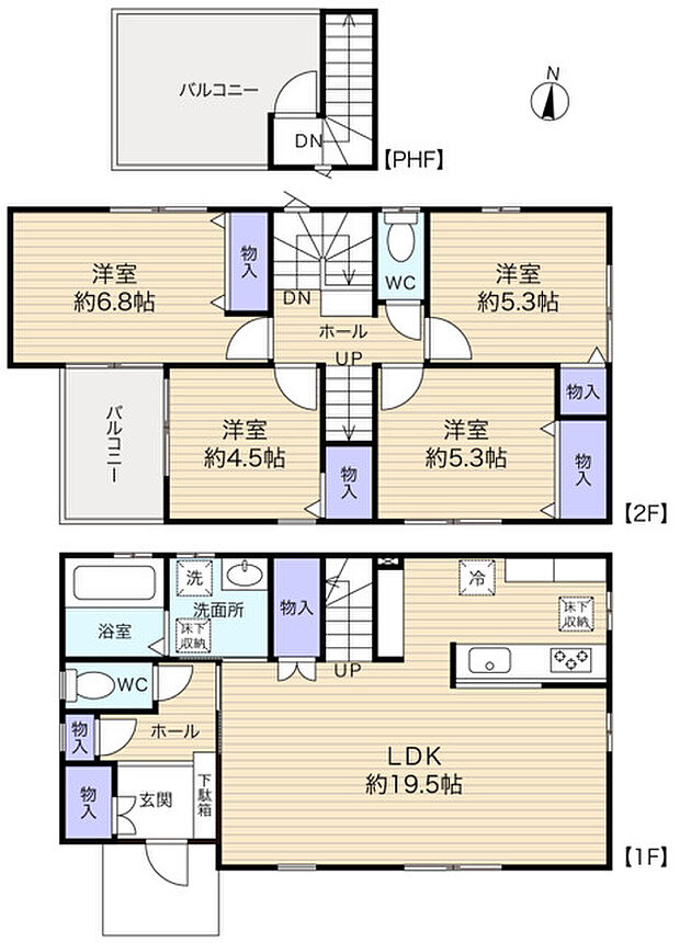 102.67?の全室洋室タイプの4LDK