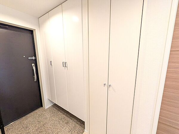 収納力の高いシューズボックス付きの玄関スペース