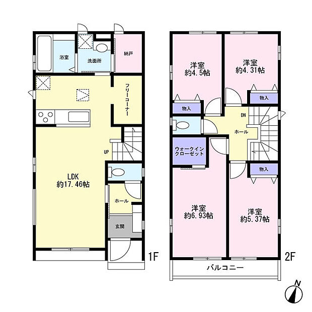 全居室2面採光を取り入れた快適な4LDK
