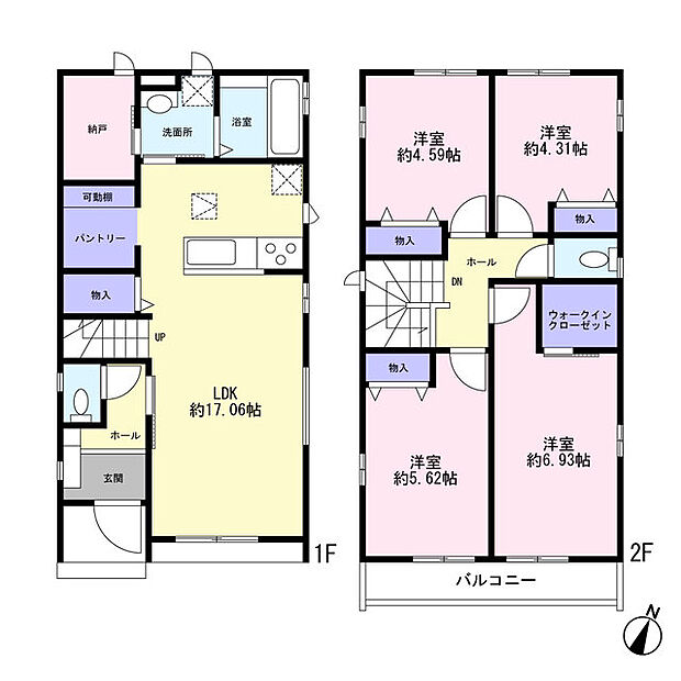 全居室2面採光を取り入れた快適な4LDK