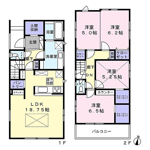 3LDK+2WIC+パントリー付き・間取り変更可◎