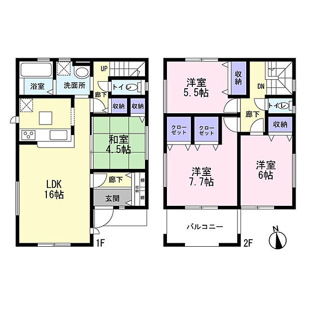 各居室収納スペース付きの4LDK