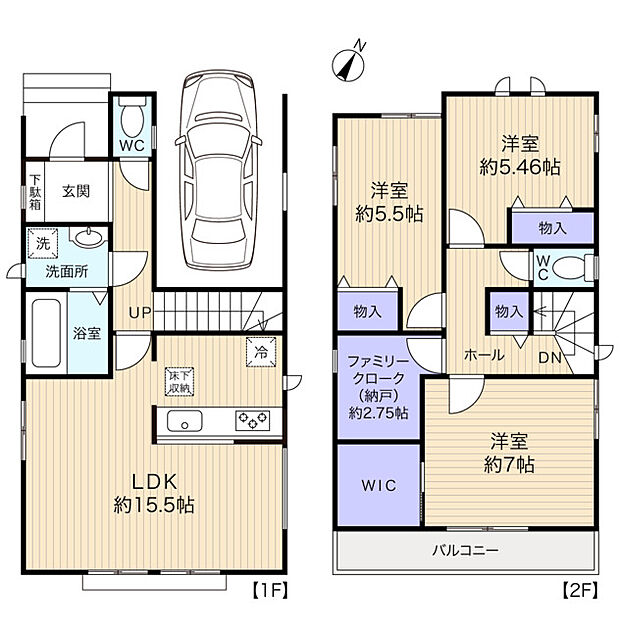 1階スペースはLDKと水まわりでゆとりの空間