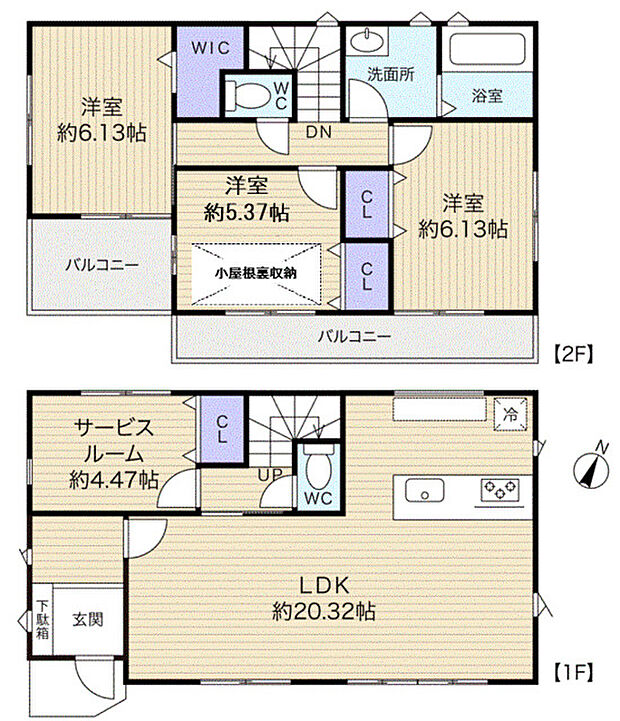 2F洋室すべてバルコニーに面した開放的な住まいです