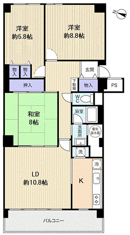 専有面積86.43?の3LDK