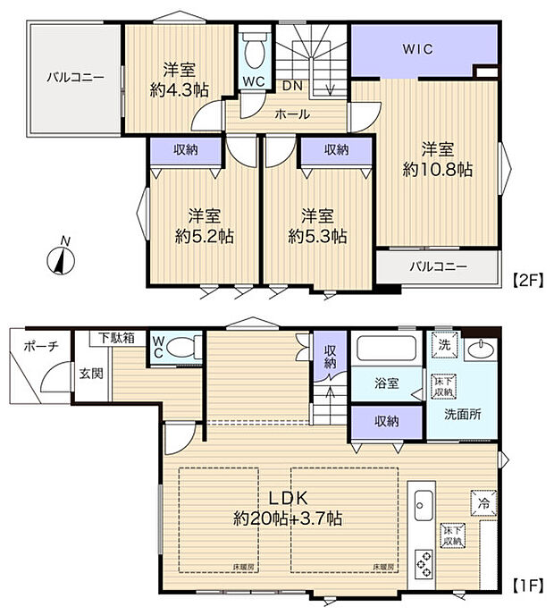 使い勝手のよい全室洋室仕様