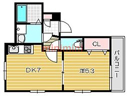 ケーティアイレジデンス総持寺 1DKの間取図画像